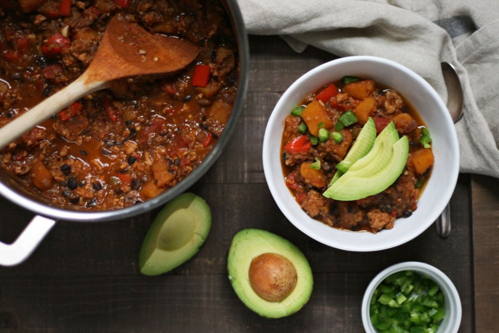 Butternut Squash and Turkey Chili Recipe (Autumn in a Bowl!)