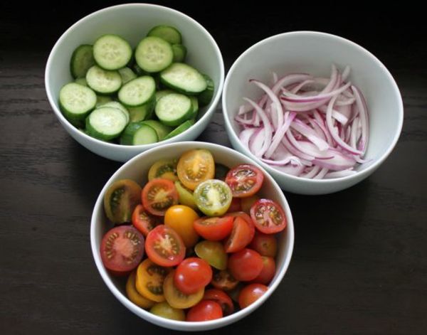 Cucumber, Tomato and Red Onion