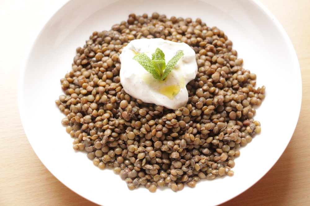 Puy Lentils with Minted Yogurt Recipe