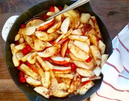 Skillet Spiced Apple and Cranberry Crumble Recipe