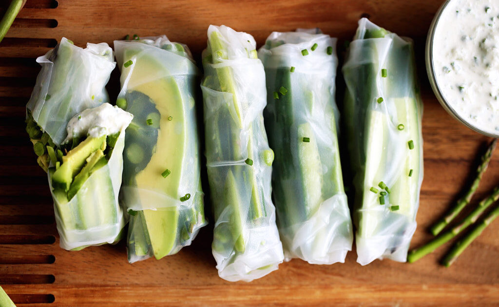 spring green vegetable rolls